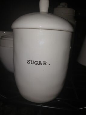Rae Dunn White Sugar Canister